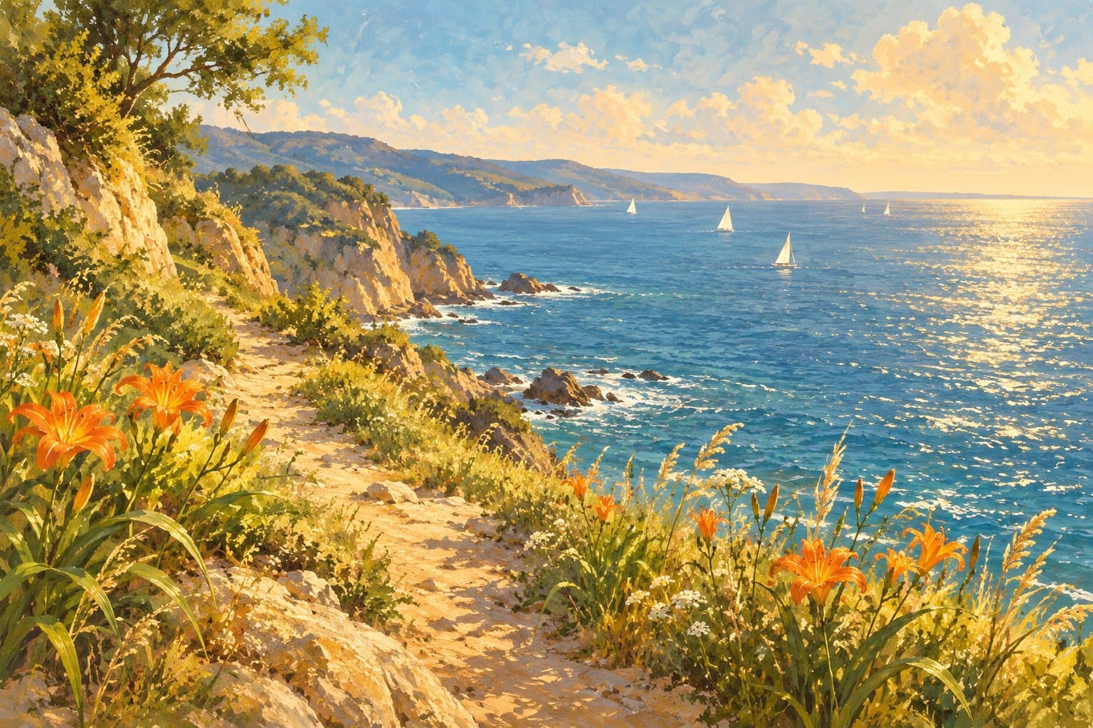 The sea from a cliff path